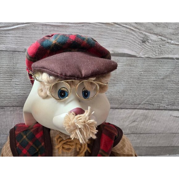 House Of Lloyd Grandpa Rabbit Doll Christmas Around The World Plaid Vest & Hat 1 - Picture 3 of 7